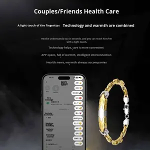 Bracelet intelligent GNLing en acier inoxydable, personnalisé, pour le sport en plein air, surveillance en temps réel du rythme cardiaque, de l'oxygène sanguin et du sommeil, étanche, Lefun - Product Image 4