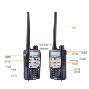 Émetteur-récepteur FM double bande Baofeng BF-UV5RA, étanche IP54, talkie-walkie d'extérieur avec portée de 0 à 10 km - Product Image 2