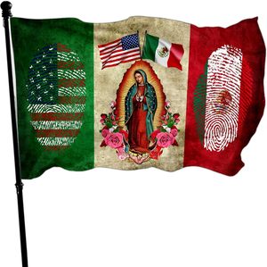 3x5 pies Nuestra Señora Virgen De Guadalupe Bandera Mexicana Americana - Product Image 5