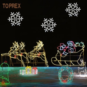 Toprex ไฟตกแต่งคริสต์มาส,ไฟซานต้าและกวางเรนเดียร์แบบเคลื่อนไหวได้พร้อมไฟ Led แบบเลื่อนได้ไฟ2d สำหรับสวนกลางแจ้งไฟคริสต์มาส - Product Image 3
