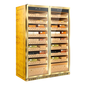 Cabinet per mietitrebbia in legno con clima controllato a doppia porta Premium - Product Image 1