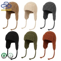 Gorro de Punto Grueso y Cálido de Invierno con Puño, Mezcla de Mohair Orgánico, con Etiqueta Metálica Personalizada, Unisex, Venta al por Mayor de Fábrica