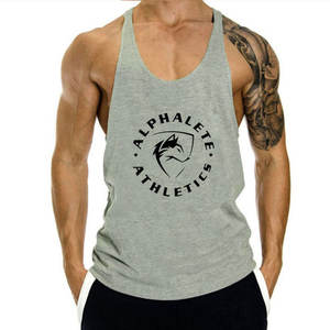 Custom men's Summer Black Fitness Workout Gym Sports canotta Sexy <span class=keywords><strong>camicia</strong></span> senza maniche abbigliamento da corsa canotta Active Wear - Product Image 3