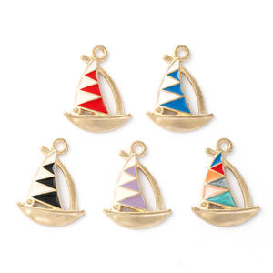 New Sea Sailboat Pendant Oil Drop Alloy Colorful Simple <b>Earrings</b> <b>Stud</b> Material DIY Jewelry Accessories - Product Image 1