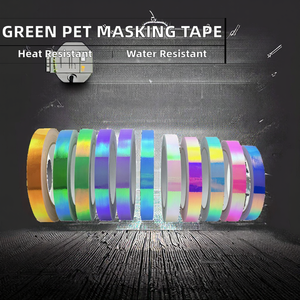 Cinta de Papel PET Verde de una Cara al por Mayor, Resistente a Altas Temperaturas, Impermeable, Cinta Protectora con Adhesivo Acrílico - Product Image 2