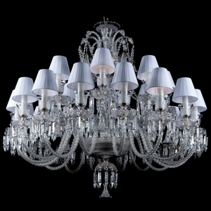 Lámpara de Araña de Cristal Decorativa Personalizada para Bodas, con Pantallas de Tela Blanca de Lujo, Estilo Baccarat - Product Image 6
