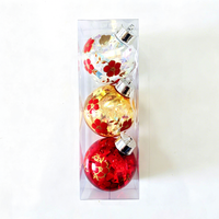 Ensemble de décorations de Noël modernes et minimalistes en plastique floqué, peintes au fil de soie, pour 2026 – Boules de Noël pour l'arbre