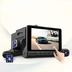 DVR Kamera Mobil Lensa 3 Kamera, Kamera Dasbor HD Sentuh 4.0 Inci, Lensa Ganda 3 Arah dengan Kamera Perekam Video dan Dasbor Otomatis