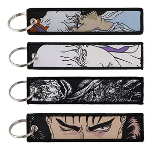 Fashion keys Tag Wholesale Japanese Anime Manga Berserk Cool Embroidered Keychains