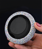 Diffuseur d'air multifonctionnel pour voiture en forme de soucoupe volante, orné de strass : diamant blanc, diamant rouge, diamant noir, diamant gris, menthe, plastique naturel