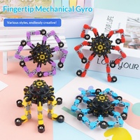 Mainan Spiral Jari Plastik Robotik Transformasi Fidget Spinner Rantai Mekanis yang Dapat Berubah Bentuk Alat Penghilang Stres Mainan Spiral Jari Kecil untuk Anak-anak.