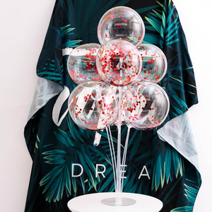 decoración del partido colorido metálico confeti claro transparente soporte <span class=keywords><strong>bobo</strong></span> globos conjunto - Product Image 3