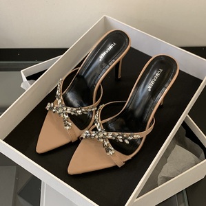 Rhinestone 2025 10CM New Style Women Shoes Sandals <b>Slides</b> Pumps Open Toe <b>Slippers</b> - Product Image 3