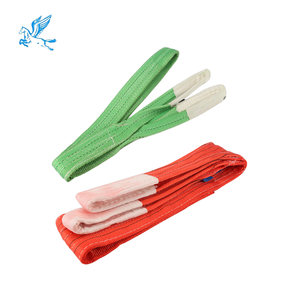 티안마 맞춤형 색상 평면 패턴 폴리에스터 웨빙 슬링 2T 하중 용량 리프팅 아이 플랫 엔드리스 리프트 생산 라인 - Product Image 4