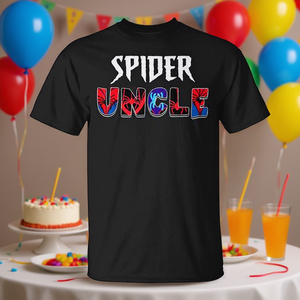 T-shirt Spider Uncle pour garçon, idéal pour les fêtes d'anniversaire, tenue promotionnelle pour les célébrations d'enfants - Product Image 1