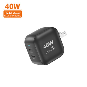 Commercio all'ingrosso 40W PPS Quick Gan USB Type c 2 porte tipo-c Eu Us Au Uk India Plug caricabatterie Super veloce da parete per iphone 15 - Product Image 2