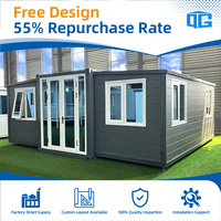 Maison conteneur préfabriquée à double aile 20 pieds, maison pliable 40 pieds, villa modulaire étanche certifiée CE, 2, 3 ou 4 chambres
