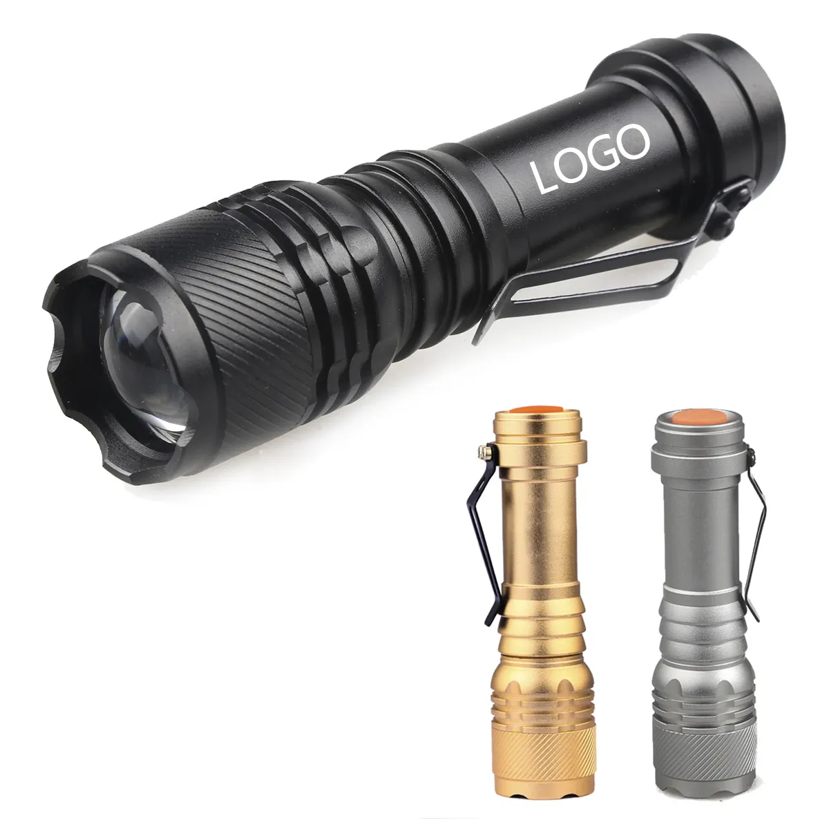 Nhỏ Led đèn pin với clip nhôm Túi chiến thuật ánh sáng TORCH pin Powered mini không thấm nước Tiny xách tay Penlight