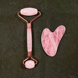 Globes de massage du visage pour visage, rouleau de quartz rose pour les poches des yeux anti-âge - Product Image 4