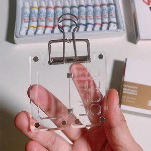 <span class=keywords><strong>Palette</strong></span> acrylique aquarelle transparente 8 couleurs Mini boîte de plateau de peinture vide Caractéristiques de base en plastique adaptées aux voyages - Product Image 6