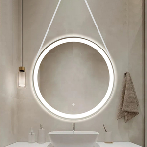 Decoración Hotel <span class=keywords><strong>baño</strong></span> Oro Negro marco de metal <span class=keywords><strong>redondo</strong></span> <span class=keywords><strong>espejo</strong></span> cinturón inteligente pared <span class=keywords><strong>baño</strong></span> <span class=keywords><strong>espejo</strong></span> con <span class=keywords><strong>luz</strong></span> LED - Product Image 2