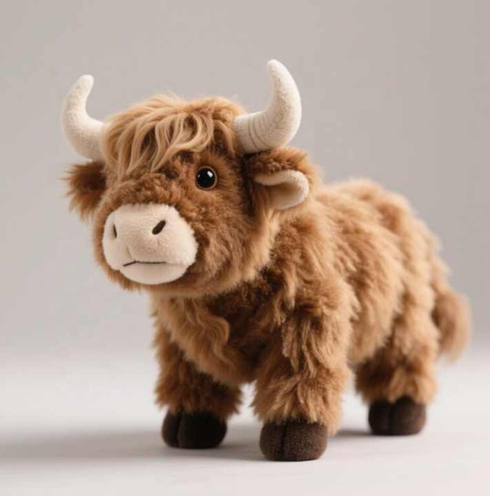 Custom OEM ODM Realistic Highland Cow Plush Toy Soft Stuffed Animal ...