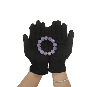 Guantes de mano de alta calidad Guantes de algodón negro Logotipo personalizado Guante de pulido de joyería - Product Image 6