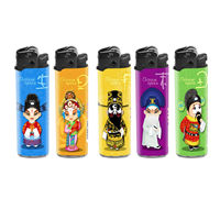 Conception de dessin animé personnalisé allume-cigare électrique jetable gaz Encendedor avec flamme matière plastique et logo personnalisé
