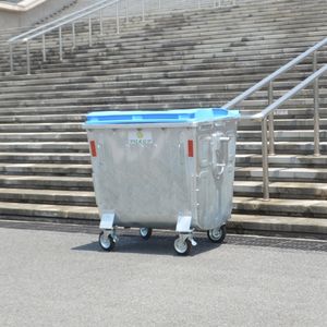 1.1 M3 आउटडोर स्ट्रीट मोबाइल ट्राली धातु जस्ती स्टील अपशिष्ट कंटेनर 1100 एल बकवास बिन कंटेनर - Product Image 3