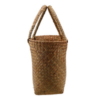 Panier de sac à main tissé aux algues panier de plante de jardinage tissé d'herbe florale panier cadeau de fleur