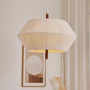 <span class=keywords><strong>Abat</strong></span>-<span class=keywords><strong>jour</strong></span> en <span class=keywords><strong>laine</strong></span> scandinave moderne en bois massif japonais minimaliste du milieu du siècle pour lustre en fil de coton tissé en treillis pour chambre à coucher - Product Image 1
