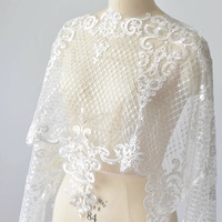 Bordure en dentelle brodée de sequins, accessoire haut de gamme pour robes de mariée, voiles et projets DIY, dentelle à bordure large