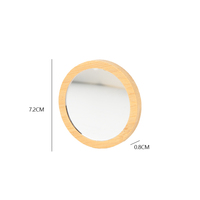 Logo laser personnalisé Beauté de voyage Maquillage compact pour filles Miroir de poche rond en bois pour femmes Mini petit miroir de poche