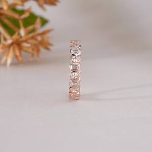 Anillo de Eternidad con Diamantes de Corte Mixto en Oro Rosa para Mujer, Elegante Regalo de Joyería Fina para Boda, Aniversario o Compromiso - Product Image 6