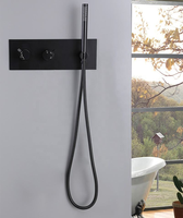 Robinet en acier inoxydable 304 Finition noir mat Système de douche mural Ensemble de douche encastré Robinet de baignoire et de douche avec plaque arrière