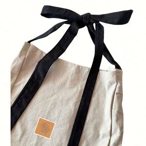 Sacs fourre-tout en toile de coton avec logo personnalisé, style nouveau, pour achats en gros - Product Image 2