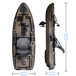 Petit bateau à moteur en plastique pour la pêche et le kayak avec pédales et moteur, frais de port réduits, bateau à pédales en plastique pour la pêche - Product Image 2