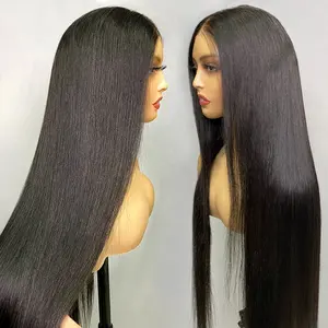 Raw Vietnamese Human hair Silk Straight HD Lace Glueless Wig Raw Human Hair Highlight Straight Per Plucked HD Lace Front Wigs