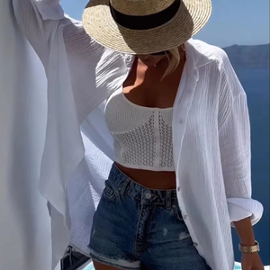 Autunno nuova <span class=keywords><strong>camicia</strong></span> Casual alla moda <span class=keywords><strong>con</strong></span> scollo a V e chiusura <span class=keywords><strong>con</strong></span> <span class=keywords><strong>paillettes</strong></span> ampia a maniche lunghe da <span class=keywords><strong>donna</strong></span> - Product Image 1