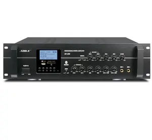 Amplifier Daya Pengeras Mixer Panggung Profesional, Mikrofon Gigi Biru Nirkabel SD USB Karaoke Terbaik 150W Stereo Terintegrasi