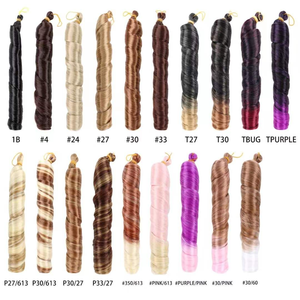 Commercio all'ingrosso black people donne <span class=keywords><strong>africane</strong></span> spirale spagnola french curl <span class=keywords><strong>trecce</strong></span> crochet extension ombre capelli intrecciati ricci sintetici - Product Image 3