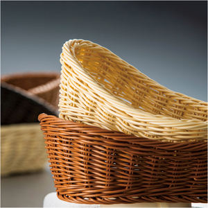 Sac tissé en plastique pliable de supermarché Mini panier de rangement de nourriture de pique-nique pour la présentation des fruits et l'usage domestique - Product Image 1