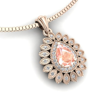 Bijoux classiques en argent Sterling 925 avec bijoux CZ collier en pierre de Morganite rose collier de haute qualité - Product Image 3