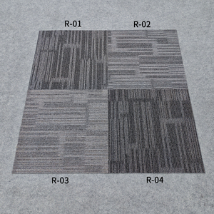Dalles de moquette rectangulaires modernes à poils ras, avec support en caoutchouc antidérapant, pour usage commercial et bureautique, couleur unie, en polypropylène, fabriquées à la machine - Product Image 5