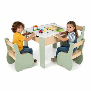 Juego de Mesa y Silla Convertible 3 en 1 para Niños, Mesa de Actividades Multifuncional con Cajón de Almacenamiento - Product Image 1