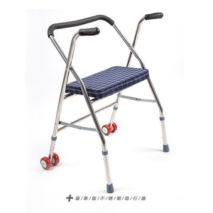 <b>Walker</b> Rollator With Seat Stainless Steel Folding For <b>Elderly</b> Mobility Aid - Product Image 2
