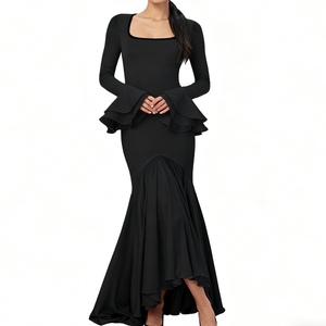 ชุดเดรสแฟชั่นแขนยาวคอเหลี่ยมเซ็กซี่สำหรับผู้หญิง - Product Image 4