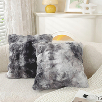 Vente en gros de tissus en fourrure de lapin colorés, coussins carrés de luxe pour l'intérieur, housse de coussin 45x45 à vendre, décoration de salon
