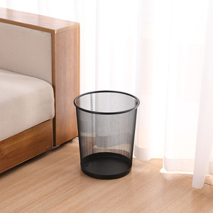 Round Metal Mesh Trash Can Large Size Indoor Waste <b>Bin</b> For Office Home Kitchen Storage - Product Image 3