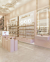 Beau magasin de cosmétiques design sol cosmétique présentoir en métal étagères murales meubles de magasin de maquillage cosmétiques